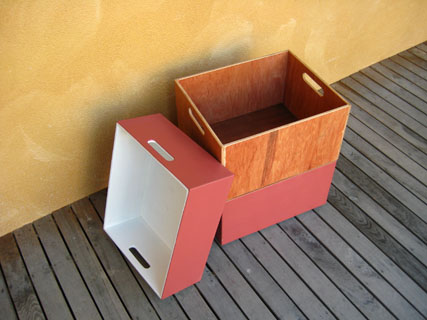 Reclaimed Plywood Storage Boxes